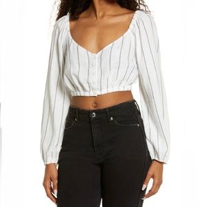NWT BP Long Sleeve Striped Crop Top